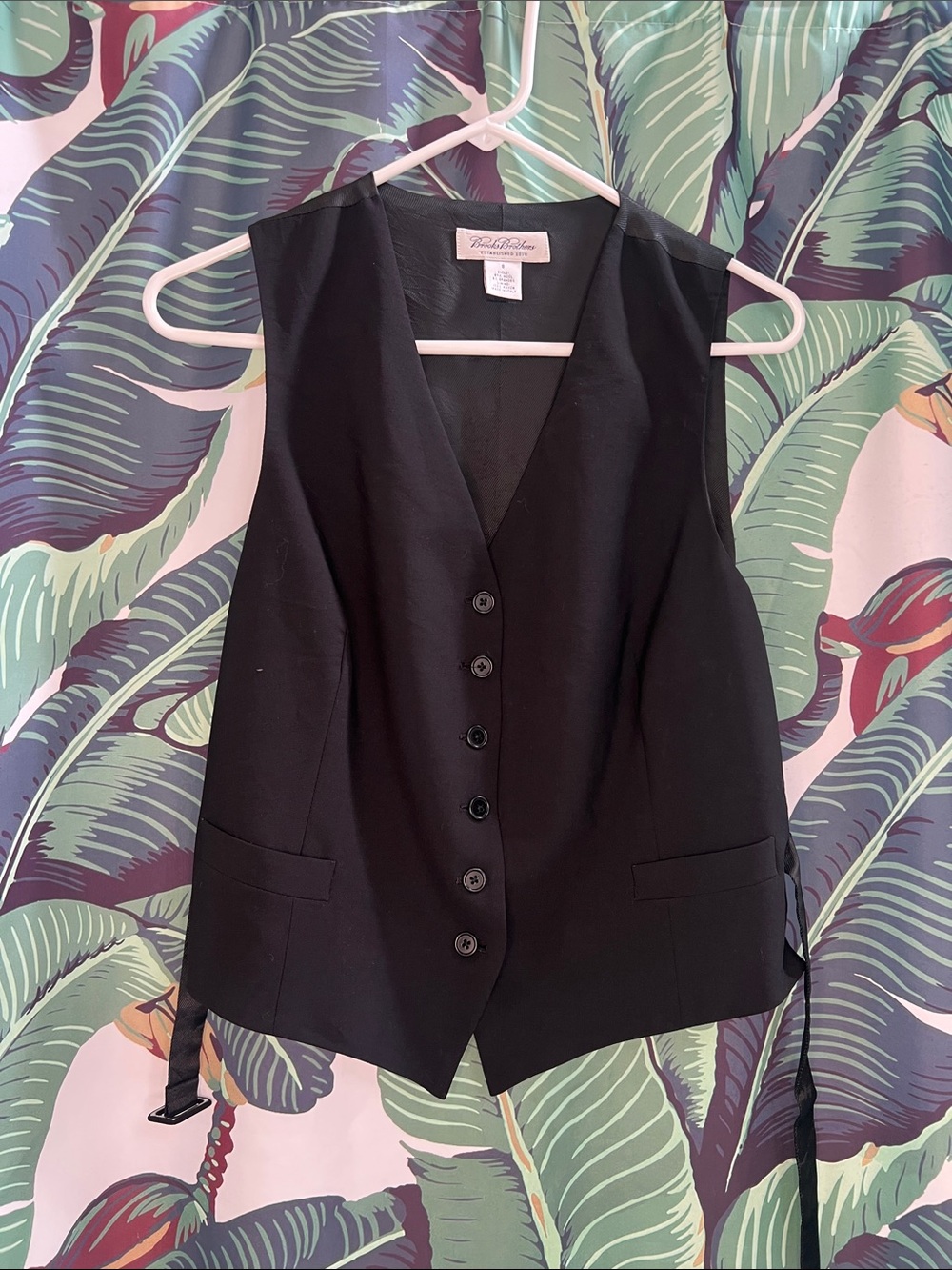 Brooks Brothers Black Women's Button-Front Vest
